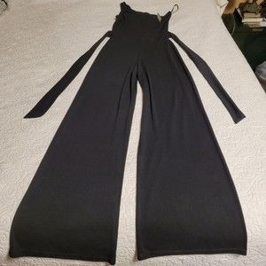 WHBM One Shoulder with Sash Black Jumpsuit Size Small NWT